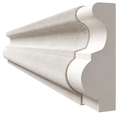 Quartz-marble coating, poured over the cornice contour.