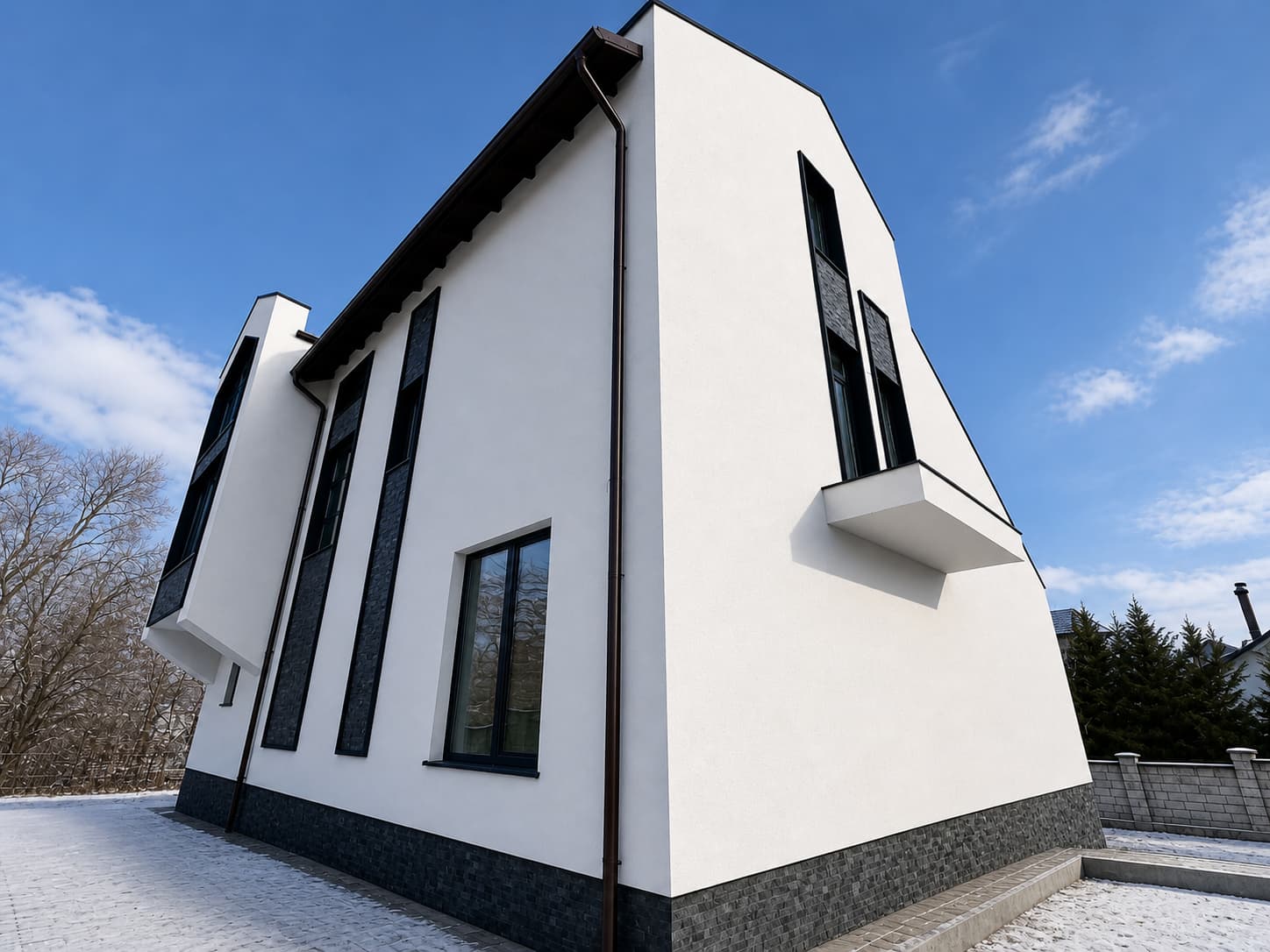 Flexible Stone Facade – Private House in Durlesti — 1
