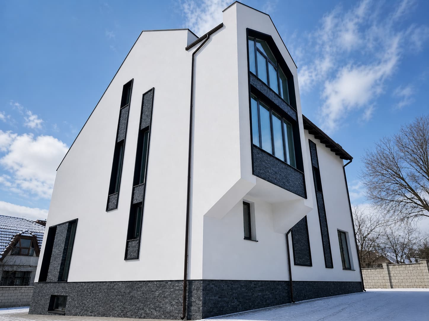 Flexible Stone Facade – Private House in Durlesti — 4