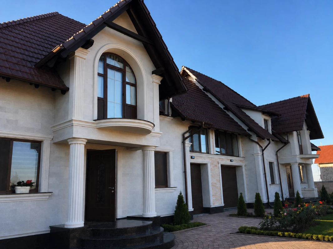 Flexible facade cladding — private house in Bubuieci